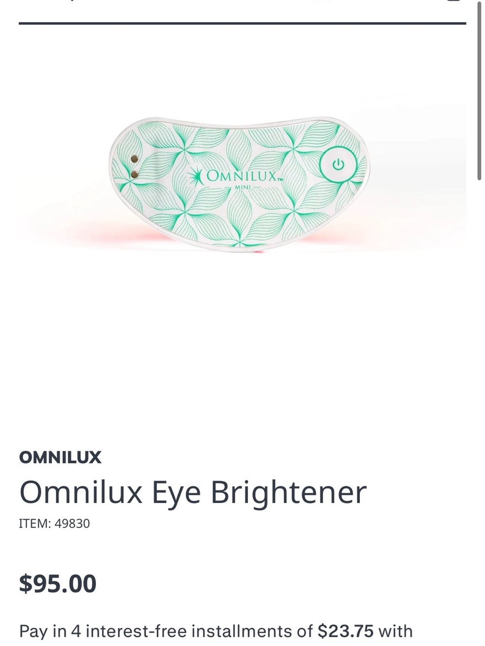Omnilux Mini Eye Brightener device